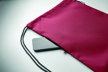 Logo trade promotional gifts image of: Drawstring bag in 420D RPET