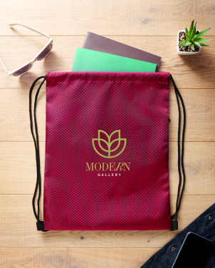 Logo trade promotional giveaways image of: Drawstring bag in 420D RPET
