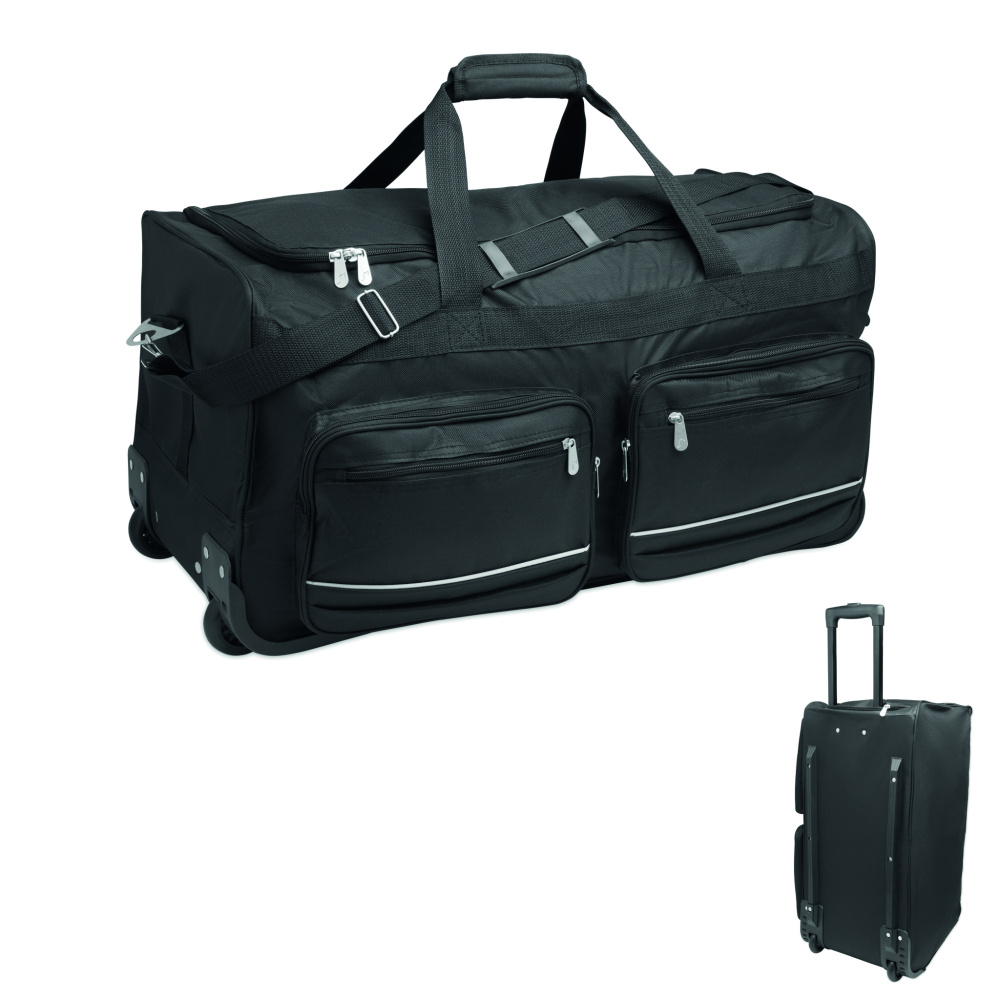 Logo trade promotional gifts image of: Duffle bag trolley 600D RPET
