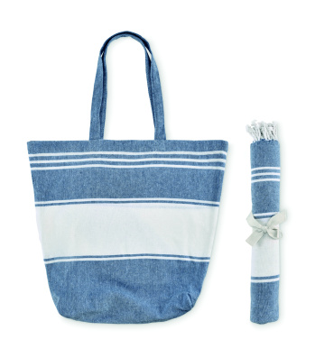 Logo trade corporate gifts picture of: Beach bag with hammam towel
