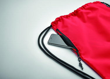 Logo trade business gifts image of: Large drawstring bag 300D RPET