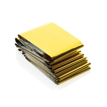 Logo trade promotional giveaways picture of: Solra emergency blanket in RCS recycled RPET pouch