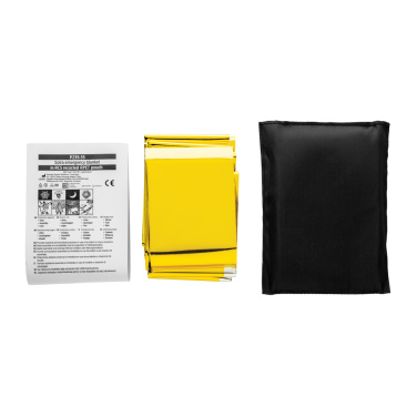 Logo trade promotional giveaway photo of: Solra emergency blanket in RCS recycled RPET pouch