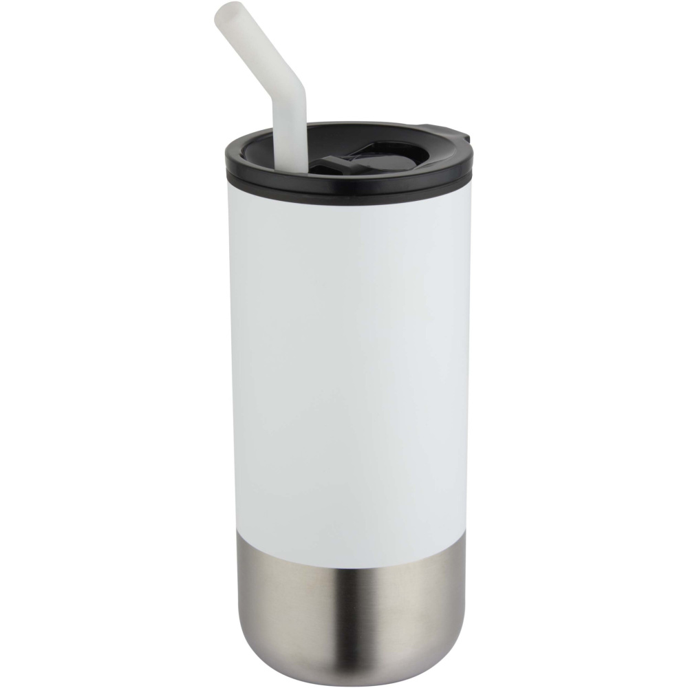Logo trade advertising products image of: Grayson 480 ml RCS recycled insulated tumbler with straw