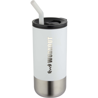Logo trade business gift photo of: Grayson 480 ml RCS recycled insulated tumbler with straw
