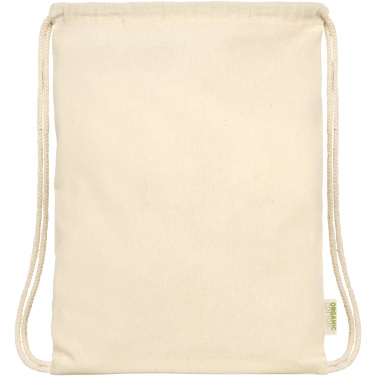 Logo trade promotional giveaway photo of: Odisha 100 g/m² OCS organic drawstring bag 5L
