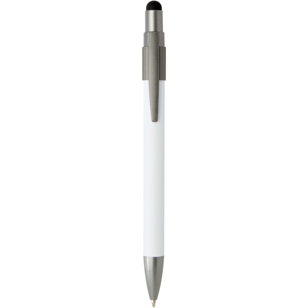 Logo trade corporate gifts image of: Rill RCS recycled ballpoint pen with stylus and fidget spinner (black ink)