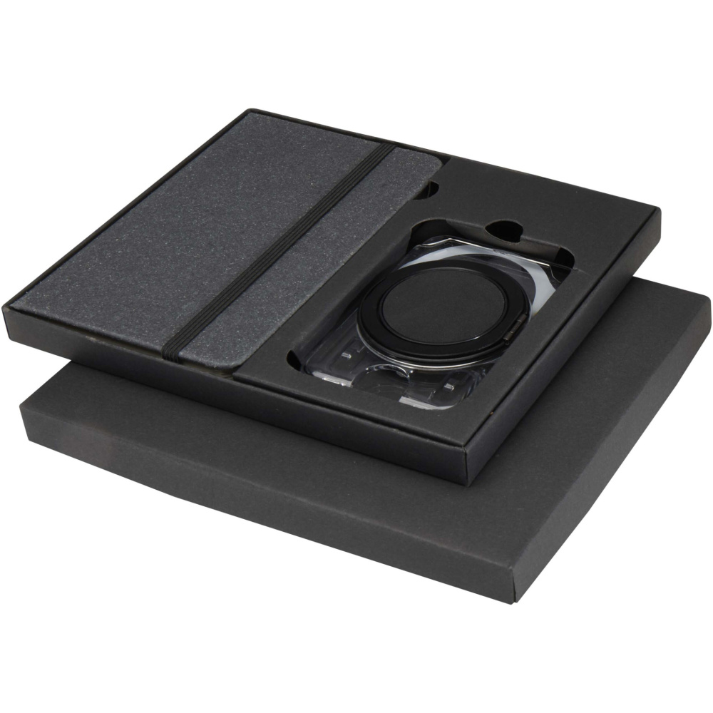 Logotrade promotional product picture of: Kern A6 hard cover notebook and MagSafe wallet gift set