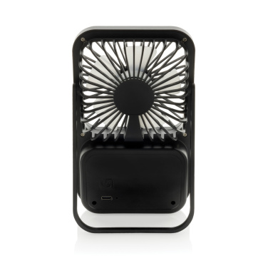 Logo trade promotional gift photo of: Aervina RCS recycled plastic re-chargeable desk fan