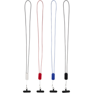 Logotrade promotional giveaway picture of: Anser recycled plastic smartphone lanyard with 27W 5-in-1 built-in cable