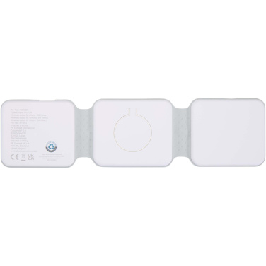Logo trade promotional merchandise photo of: Armus 3-in-1 15W recycled plastic foldable wireless charger