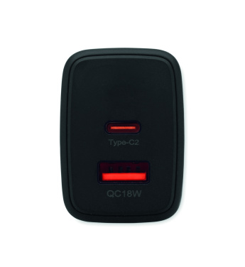 Logotrade business gifts photo of: EU 2-pole wall adapter/charger