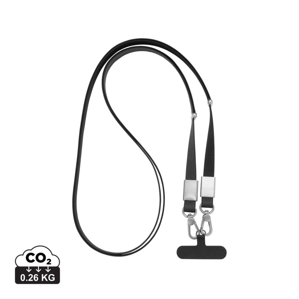 Logo trade business gift photo of: Nivo RCS recycled PET Crossbody lanyard