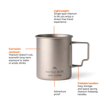 Logo trade promotional items image of: Nordic Drift Trail Ultra Light Titanium 450ml Cup