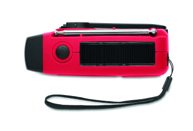 Logo trade promotional merchandise photo of: Portable radio SOS with LED torch