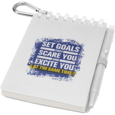 Logotrade promotional gift picture of: Lig Mini recycled outdoor soft cover notebook and ballpoint pen set (black ink)