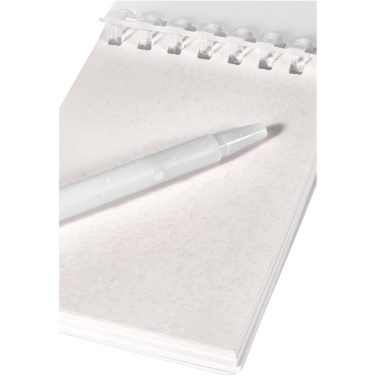 Logo trade corporate gift photo of: Lig Mini recycled outdoor soft cover notebook and ballpoint pen set (black ink)