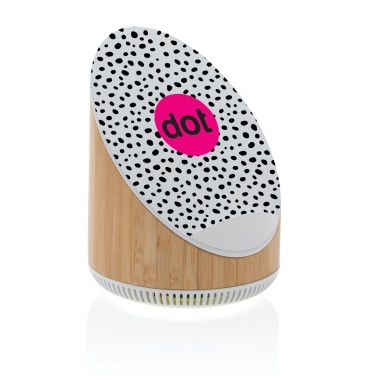 Logo trade reklaamkingituse pilt: Ovate bambusest 5W kõlar koos 15W juhtmevaba laadijaga