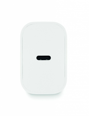 Logo trade reklaamtoote pilt: 20W 2-pordiline USB-laadija EU pistik