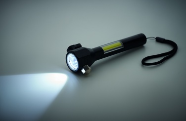 Logotrade ärikingid pilt: 3-ühes alumiiniumist taskulamp koos avariivasara ja turvavöölõikuriga, kohandatava trükilahendusega