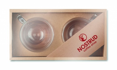 Logotrade meene foto: Komplektis 2 kahekordse seinaga espressotassid