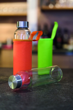 Logotrade reklaamkingituse foto: Klaaspudel Klagenfurt roostevabast terasest korgiga 500 ml