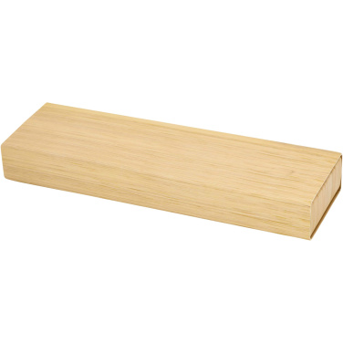 Logotrade firmakingituse foto: Oblys bambusest pastapliiatsi ja mehaanilise pliiatsi komplekt (must tint)