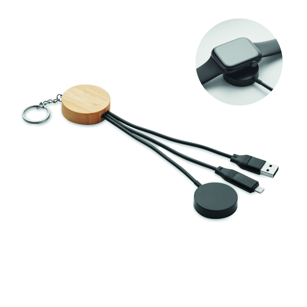 Logo trade reklaamkingituse pilt: BULE võtmehoidjaga 4in1 60 W kaabliga