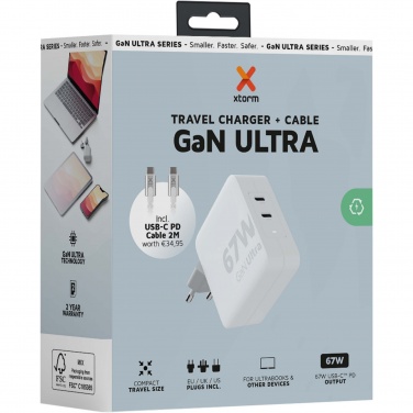 Logotrade mainoslahjat kuva: Xtorm XVC2067 GaNUltra 67 W matkalaturi 100 W USB-C PD -kaapelilla