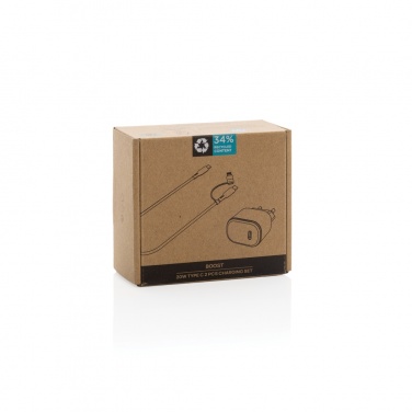 Logo trade mainoslahja kuva: Boost RCS kierrätetty PET 20W USB-C 2 kpl lataussetti