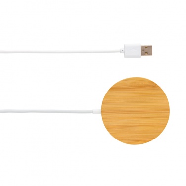 Logo trade liikelahjat tuotekuva: 10W bambuinen langaton laturi magneetilla