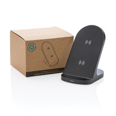 Logo trade mainoslahja kuva: RCS muovinen tuplakelainen langattoman latauksen alusta 15W