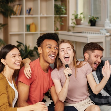 Logo trade mainostuote kuva: Singvibe RCS karaokesarja tuplamikrofonilla kierrätysmuovia