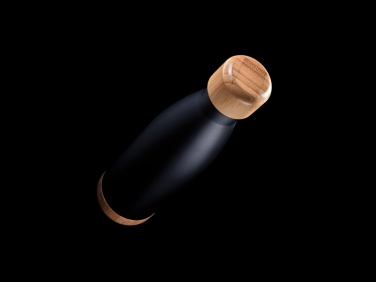 Logotrade liikelahja tuotekuva: Pullo bambukannella ja -pohjalla ruostumattomasta teräksestä