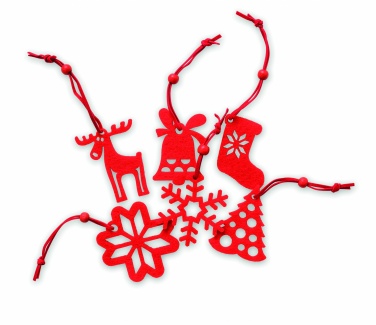 Logo trade mainoslahjat ja liikelahjat kuva: Set of 6 felt tree hangers