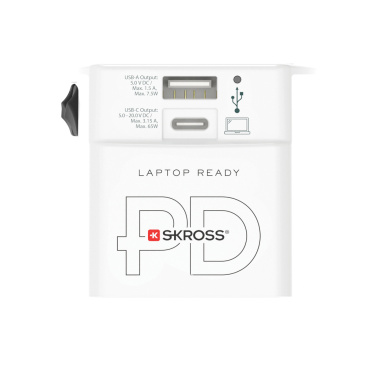 Logotrade mainoslahja tuotekuva: SKROSS World Travel adapteri MUV 65W PD USB C -kaapelilla