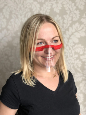 Logotrade mainoslahja tuotekuva: KALIPSO kasvosuoja - läpinäkyvä maski suulle ja nenälle 1447162