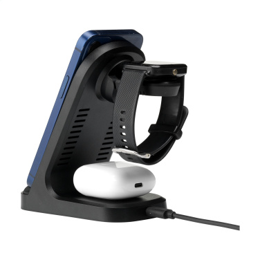 Logotrade mainoslahja tuotekuva: Triple-Up RCS kierrätetty ABS-langaton latausteline