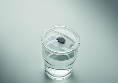 Logo trade mainoslahja ja liikelahja tuotekuva: Lasipullo pillillä 400ml