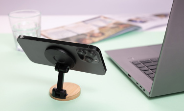 Logo trade mainostuotet tuotekuva: Magmount puhelinteline RCS kierrätysmuovista ja bambusta