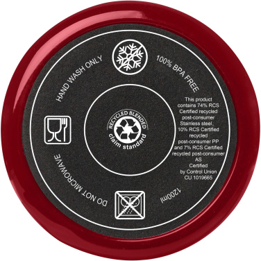 Logotrade mainoslahjat ja liikelahjat tuotekuva: Melbourne 1 200 ml:n RCS-sertifioitu kierrätetty teräs, eristetty  muki pillillä