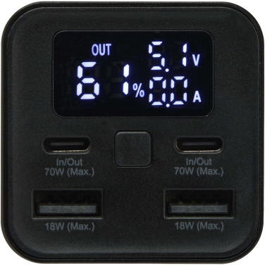 Logotrade liikelahja mainoslahja kuva: Acamar 20 000 mAh:n ja 70 W:n kannettavan tietokoneen varavirtalähde kierrätetystä alumiinista