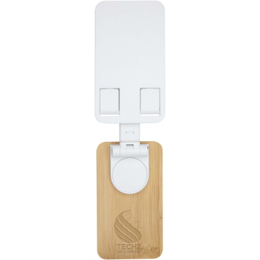 Logo trade mainoslahja kuva: Alfirk kierrätetystä muovista valmistettu kokoontaitettava pöytäpuhelinjalusta bambuyksityiskohdilla