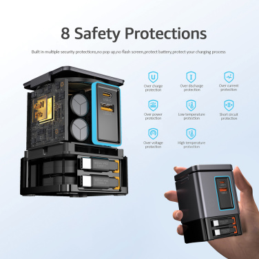 Logotrade mainostuote tuotekuva: Urban Vitamin Sacramento 105WGAN -laturi, kaapelit