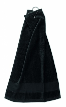 Logotrade firminės dovanos nuotrauka: Medvilninis golfo rankšluostis su kabykla