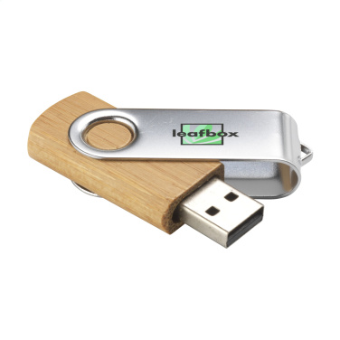 Logotrade reklaminiai produktai nuotrauka: USB Twist Bamboo iš sandėlio 4 GB