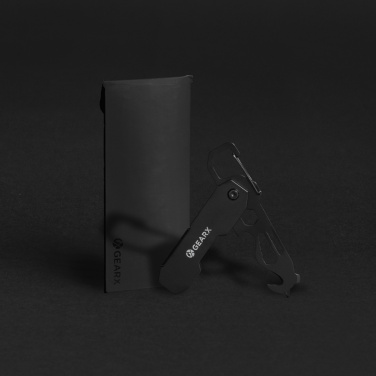 Logotrade reklaminiai produktai nuotrauka: Sulankstomas „Gear X“ kasdienio naudojimo įrankis su karabinu ir siuntų pjaustytuvu