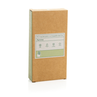 Logotrade dovana nuotrauka: „Aervina RCS“ perdirbto plastiko įkraunamas stalo ventiliatorius