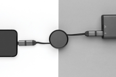 Logotrade logo dāvanas foto: Terra RCS pārstrādāta alumīnija izvelkamais 6 vienā kabelis