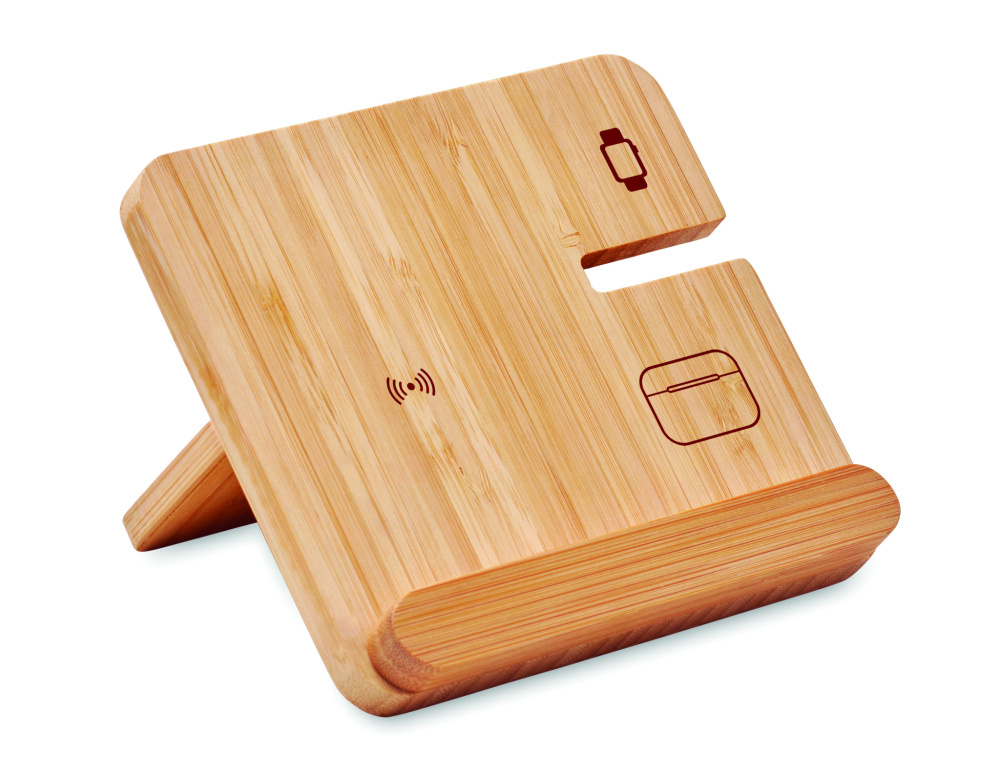 Logotrade logo dāvanas foto: 3 vienā 15 W bezvadu lādētājs